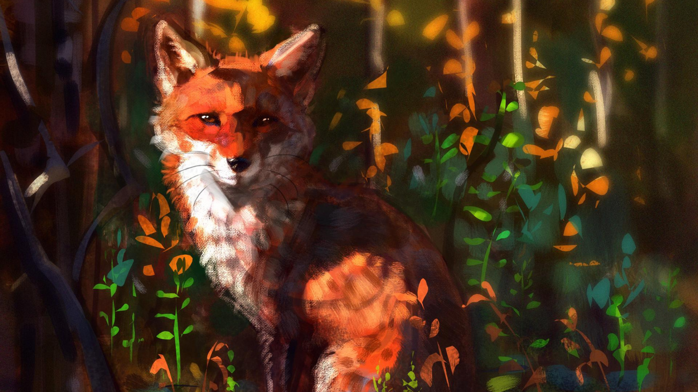 Brown Fox on Green Grass During Daytime. Wallpaper in 1366x768 Resolution