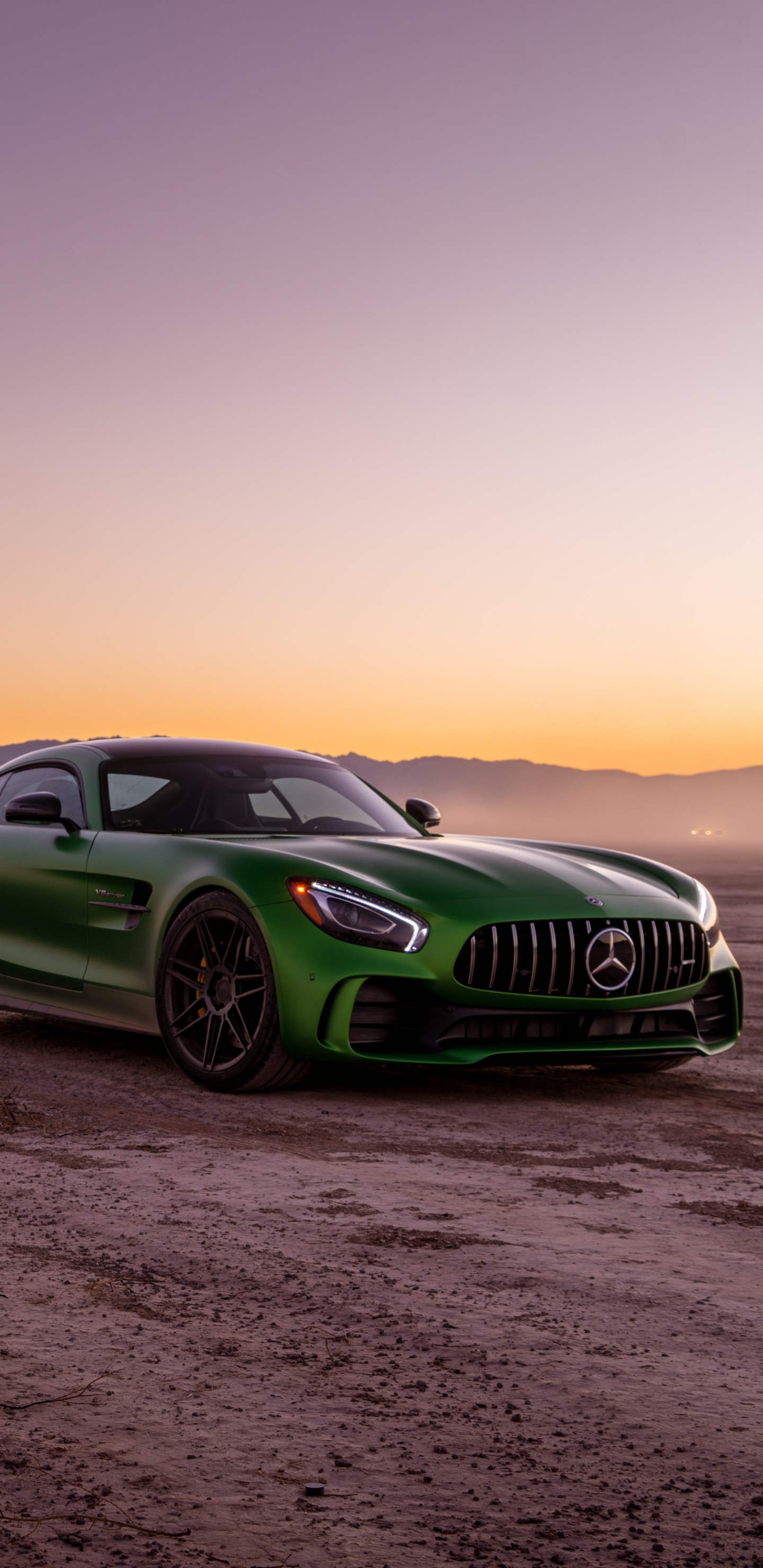 Green Porsche 911 on Brown Sand During Daytime. Wallpaper in 1440x2960 Resolution