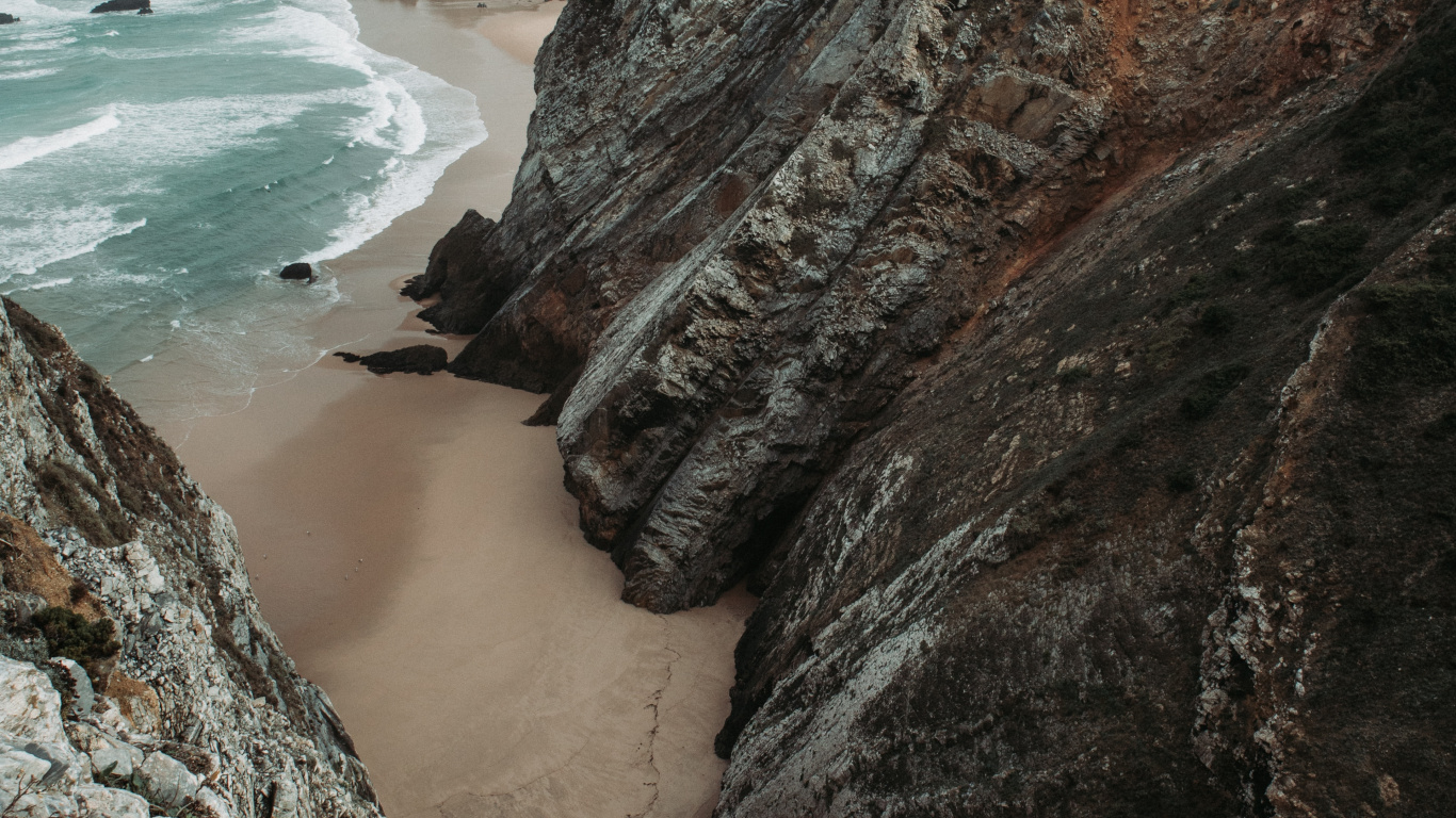 Coastal and Oceanic Landforms, Headland, Coast, Rock, Ocean. Wallpaper in 1366x768 Resolution