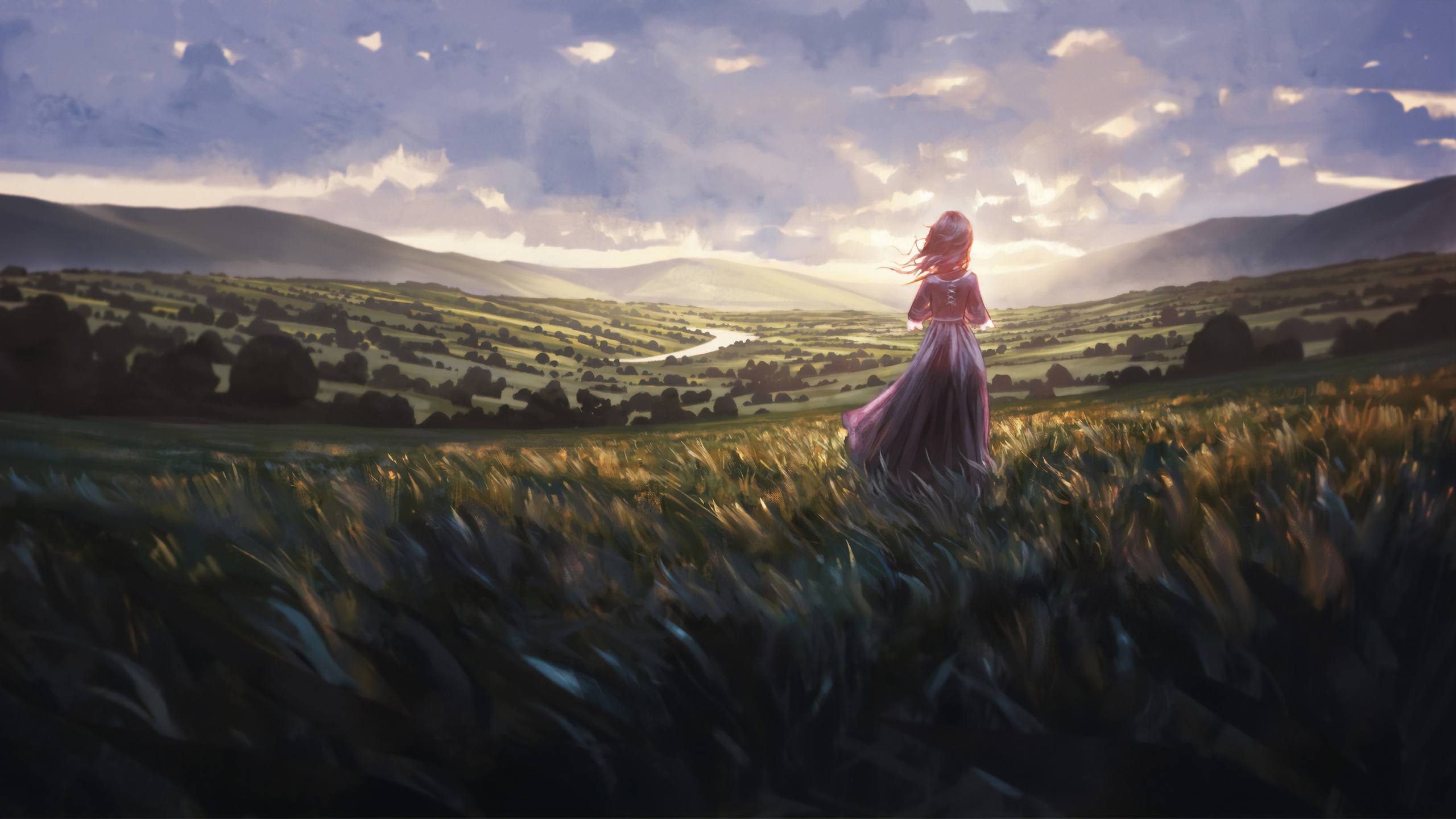 艺术, 性质, 自然景观, 生态区, 草 壁纸 2560x1440 允许