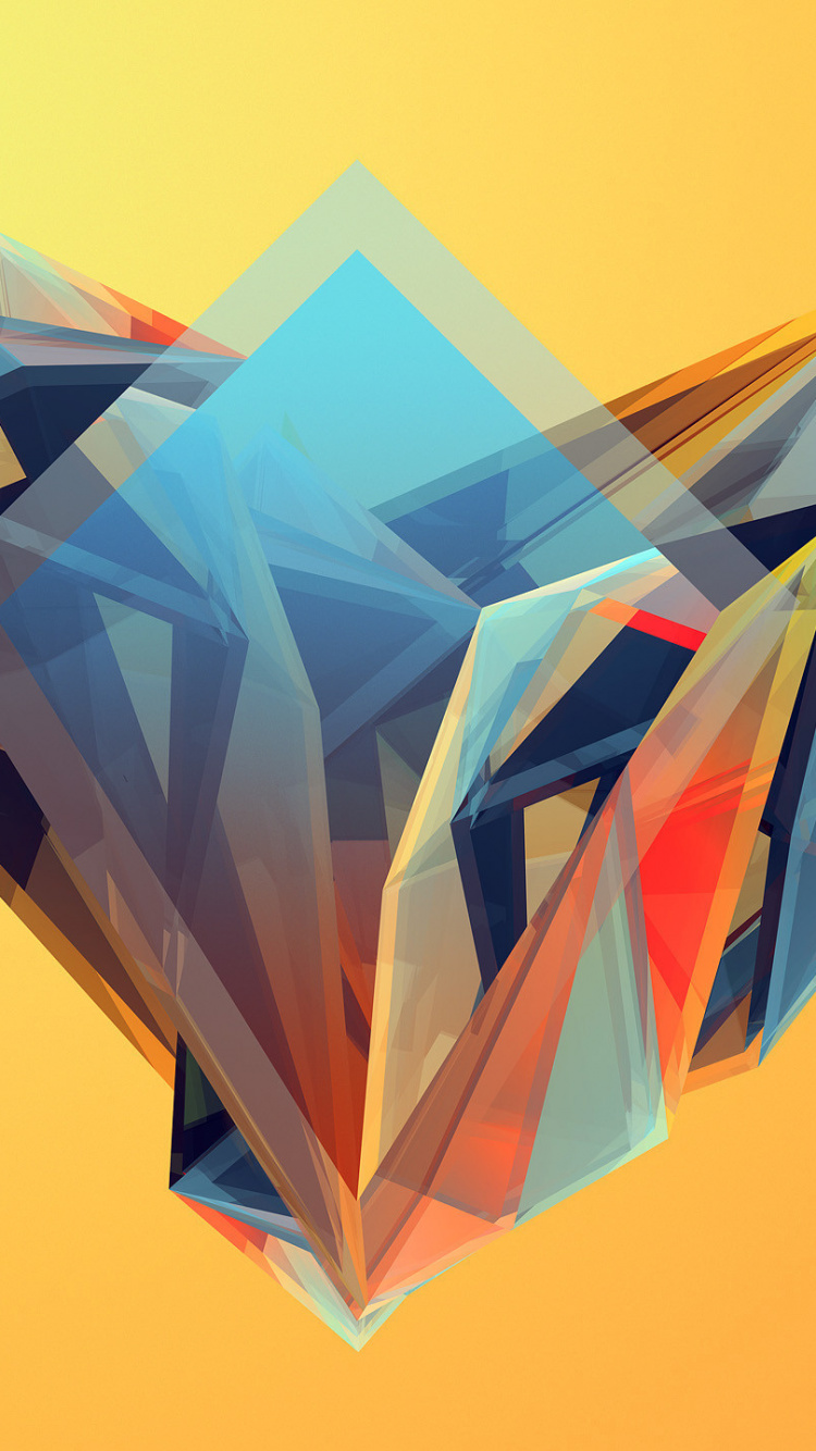 Blue and Teal Diamond Illustration. Wallpaper in 750x1334 Resolution