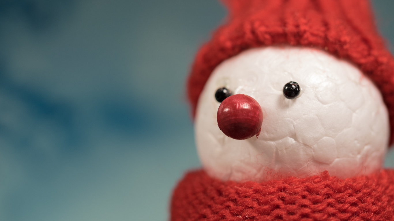 Holiday, Health, Snowman, Nose, Red. Wallpaper in 1366x768 Resolution