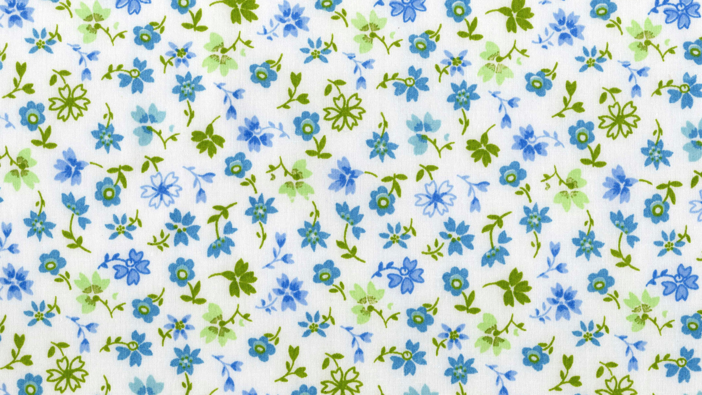 Weißes Und Blaues Florales Textil. Wallpaper in 1366x768 Resolution
