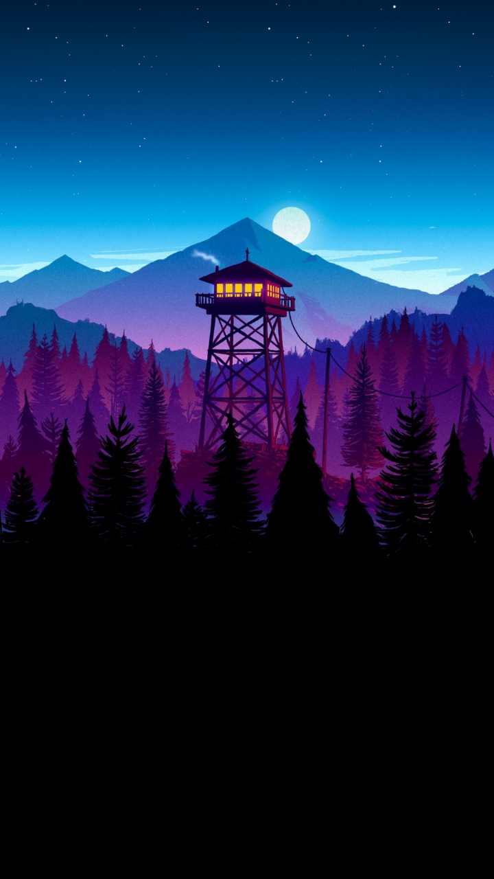 Firewatch, Smartphone, Tablet, Evening, Dusk. Wallpaper in 720x1280 Resolution