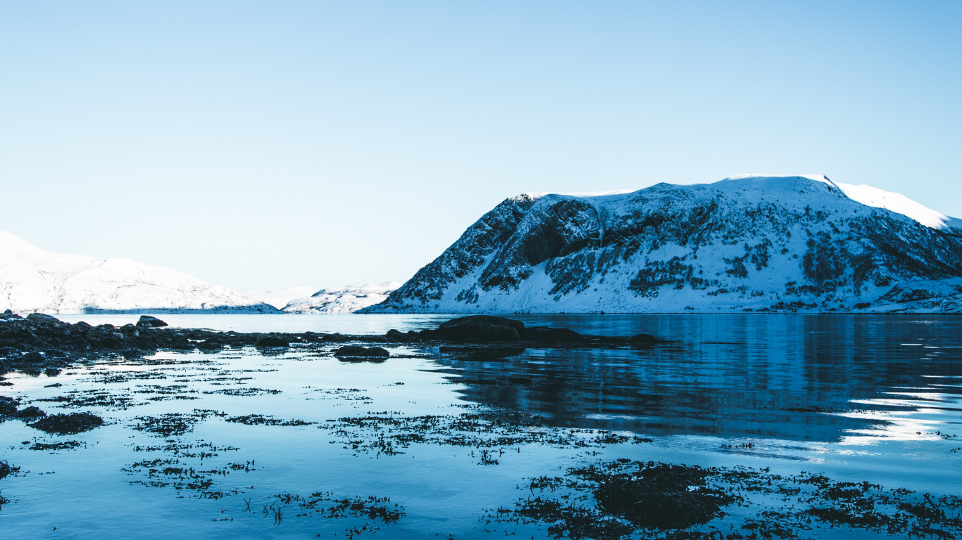 Glacier, Arctic Ocean, Glacial Lake, Blue, Nature. Wallpaper in 1366x768 Resolution