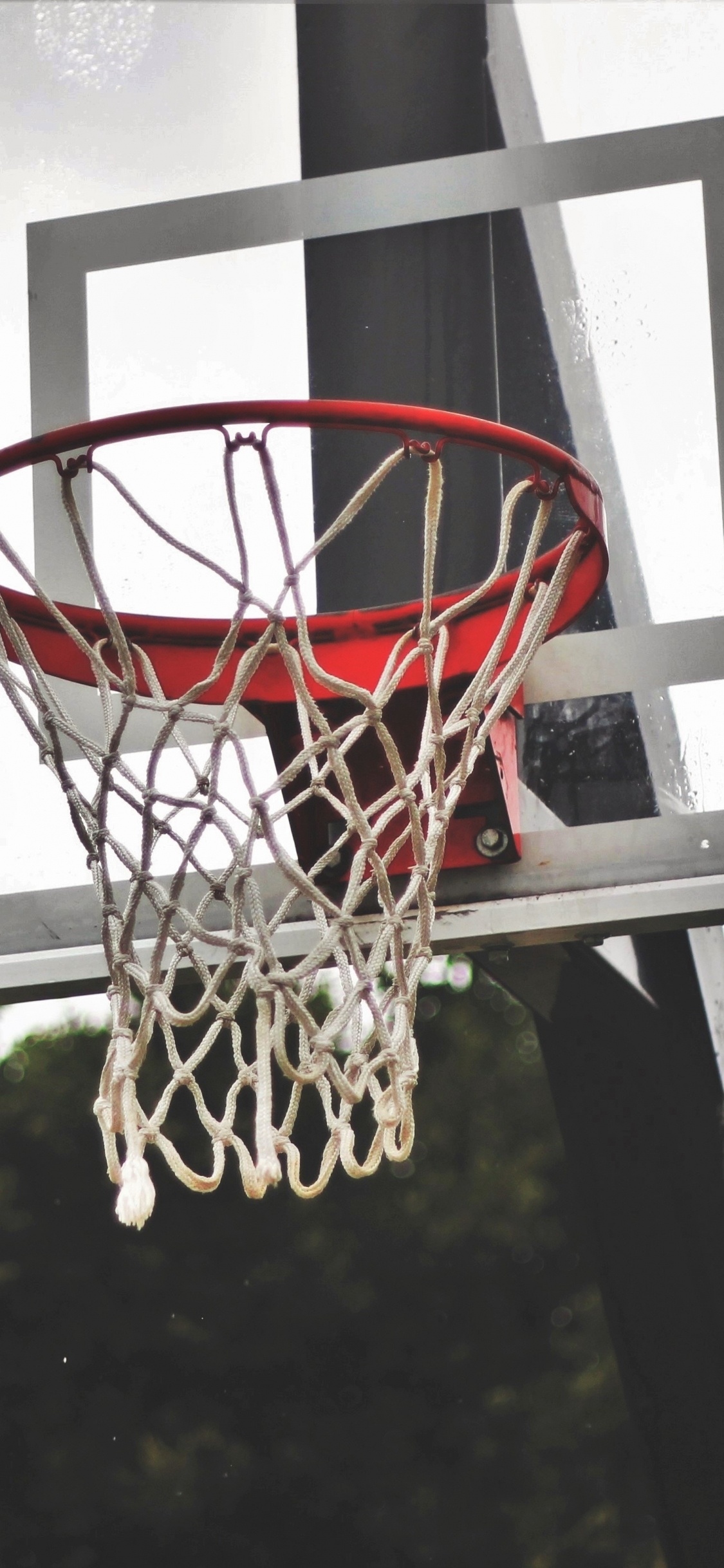 Black and Red Basketball Hoop. Wallpaper in 1125x2436 Resolution
