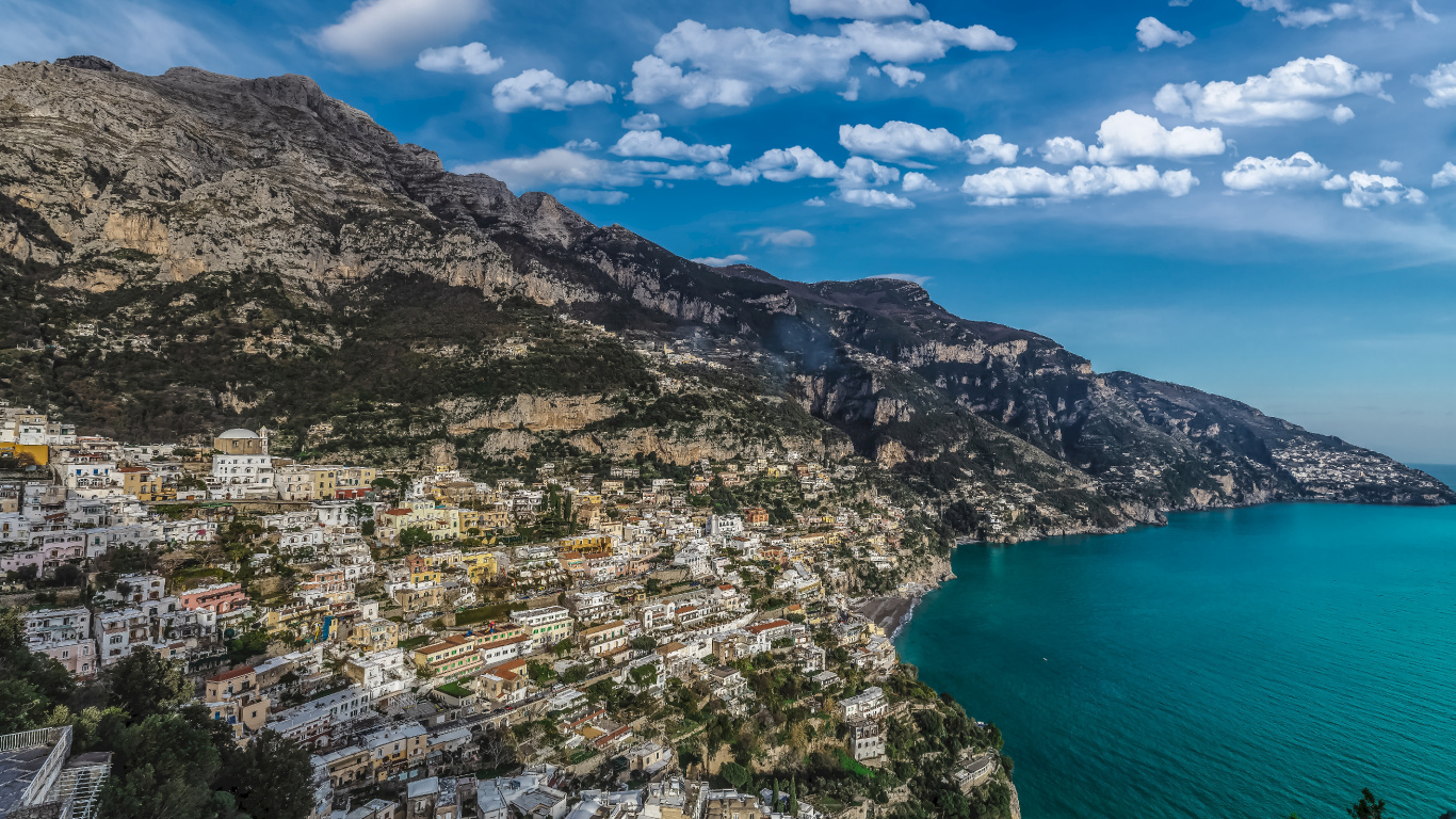 Aerial View of City Near Body of Water During Daytime. Wallpaper in 1366x768 Resolution