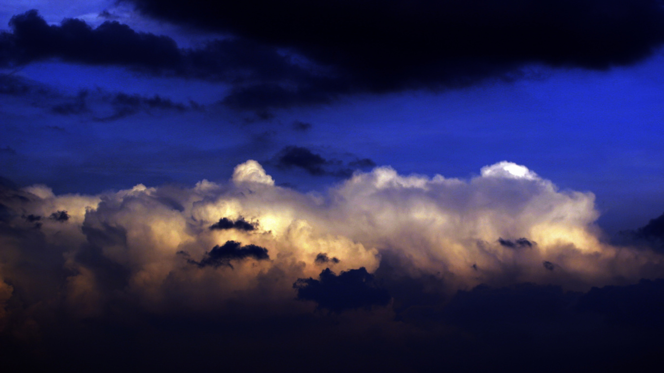 White Clouds and Blue Sky During Daytime. Wallpaper in 1366x768 Resolution