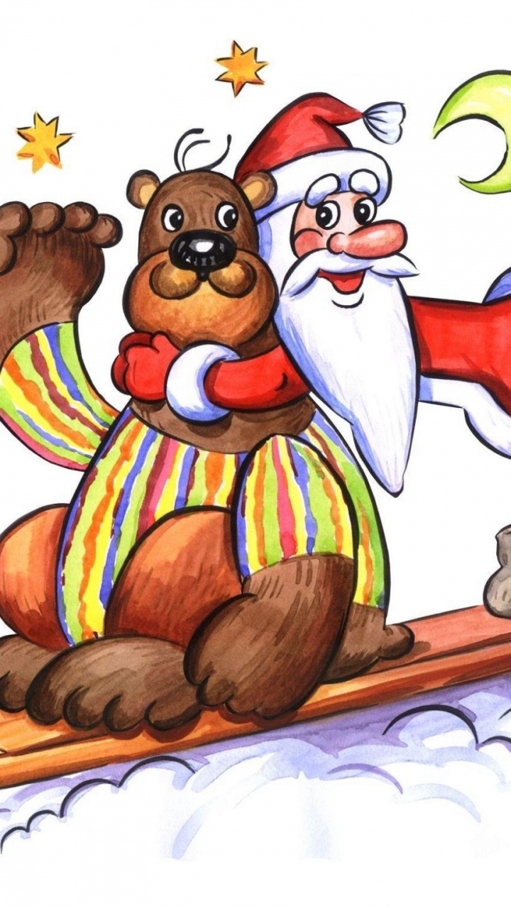 Nochevieja, Caricatura, Ilustración, de Los Vertebrados, Decoración de la Navidad. Wallpaper in 720x1280 Resolution