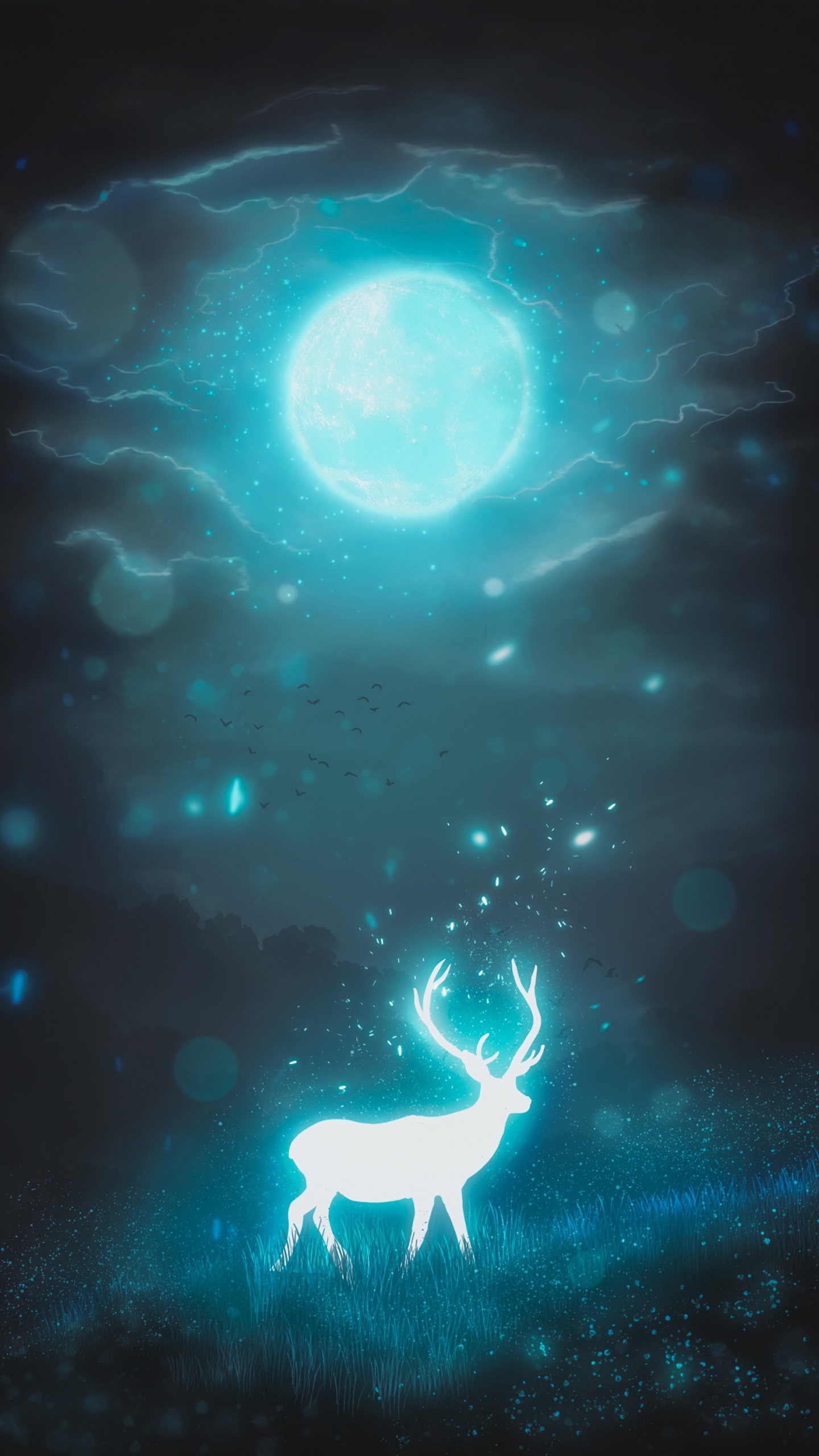 Blue and White Heart Illustration. Wallpaper in 1440x2560 Resolution