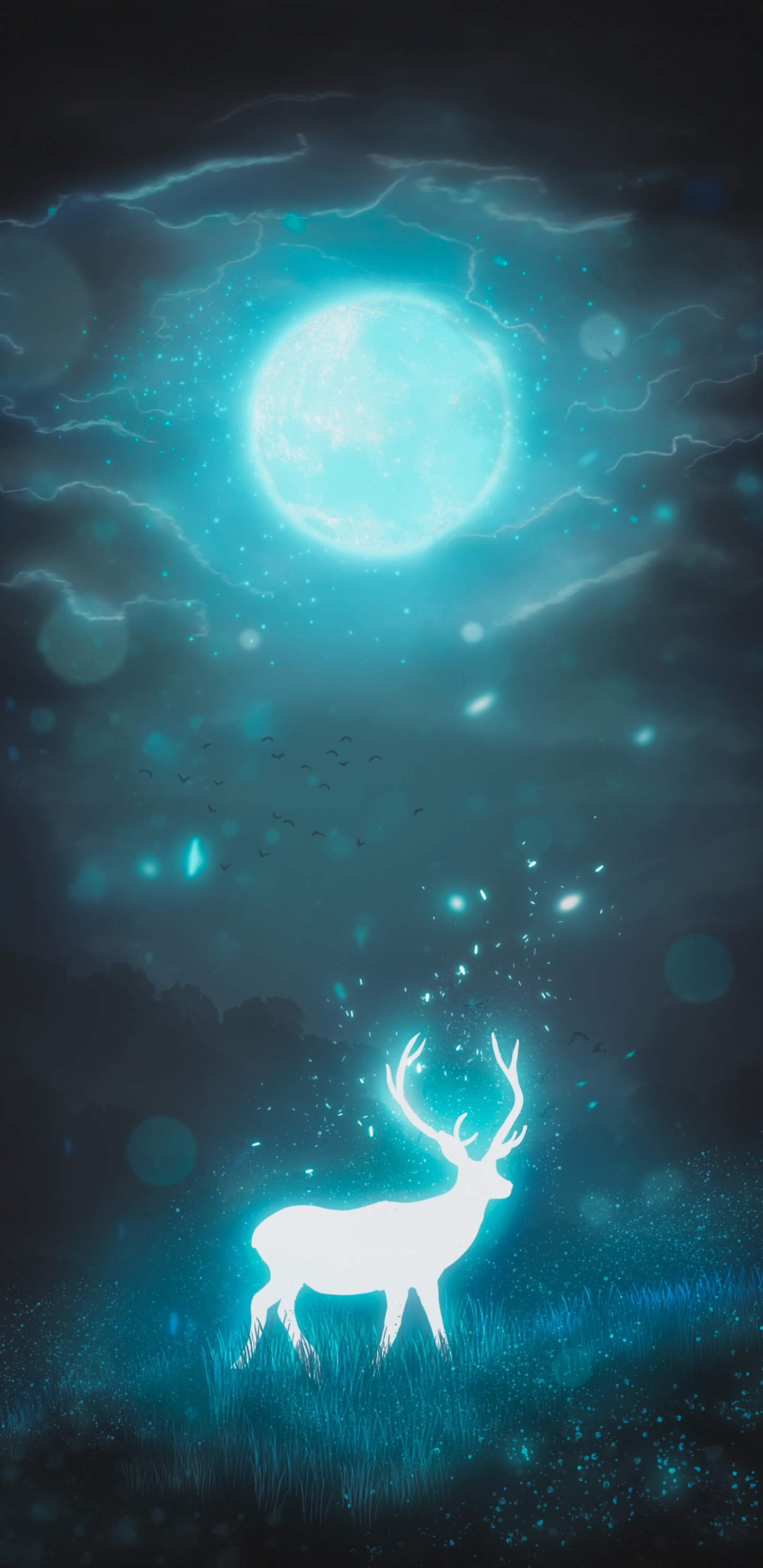 Ilustración de Corazón Azul y Blanco. Wallpaper in 1440x2960 Resolution