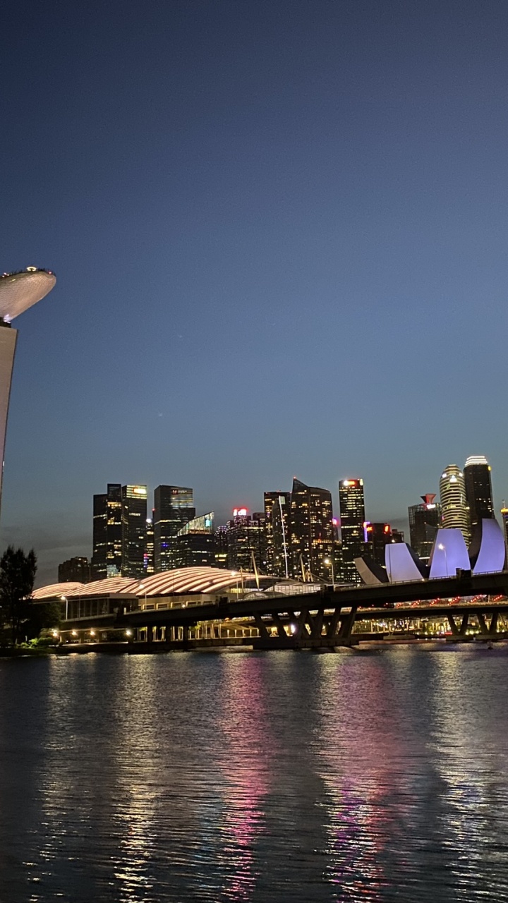 Singapour, Corps de L'eau, Nuit, Nature, Tour de Bloc. Wallpaper in 720x1280 Resolution