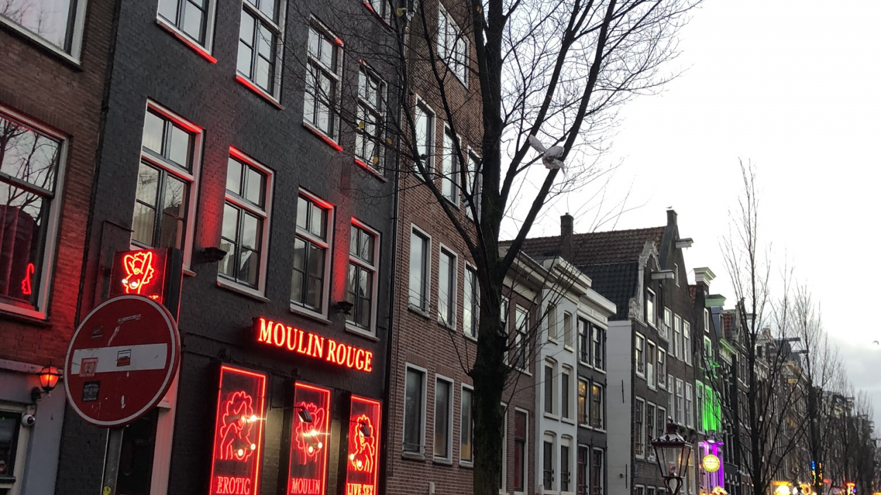 Amsterdam, Street, Window, Town, Neighbourhood. Wallpaper in 1280x720 Resolution