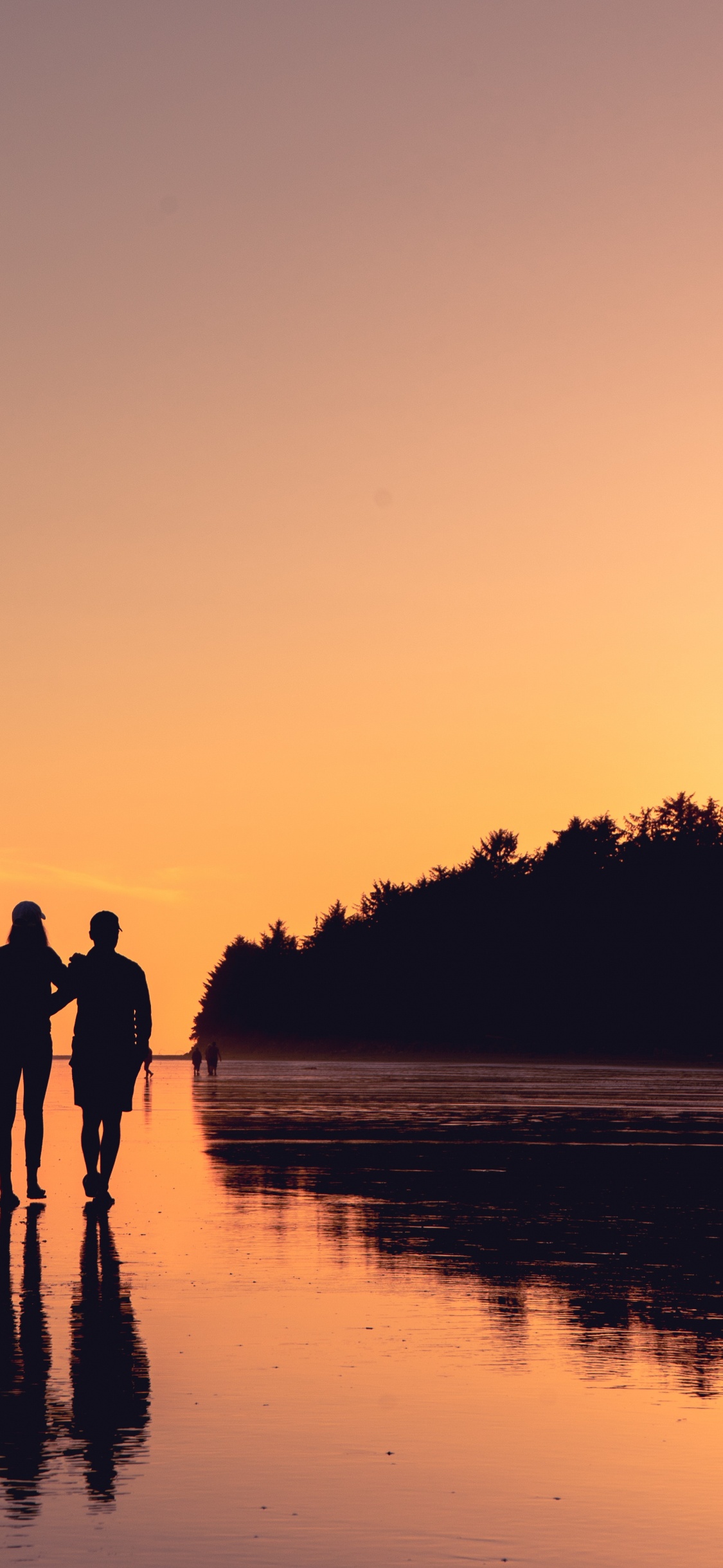 Sonnenuntergang, Horizont, Abend, Meer, Silhouette. Wallpaper in 1125x2436 Resolution