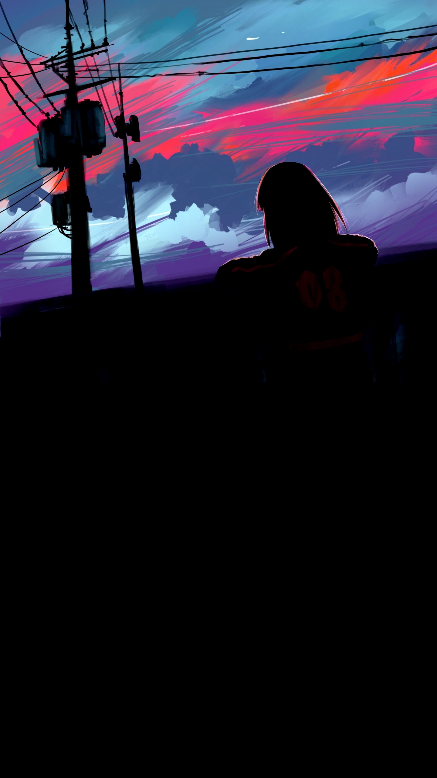 Amoled, OLED, Ios, Atardecer, Morado. Wallpaper in 1440x2560 Resolution