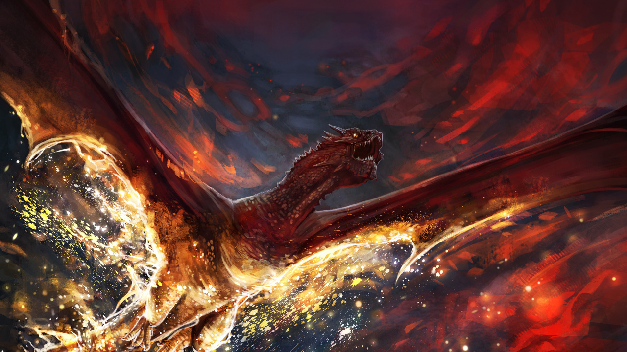 Peinture Abstraite Rouge et Noire. Wallpaper in 1280x720 Resolution