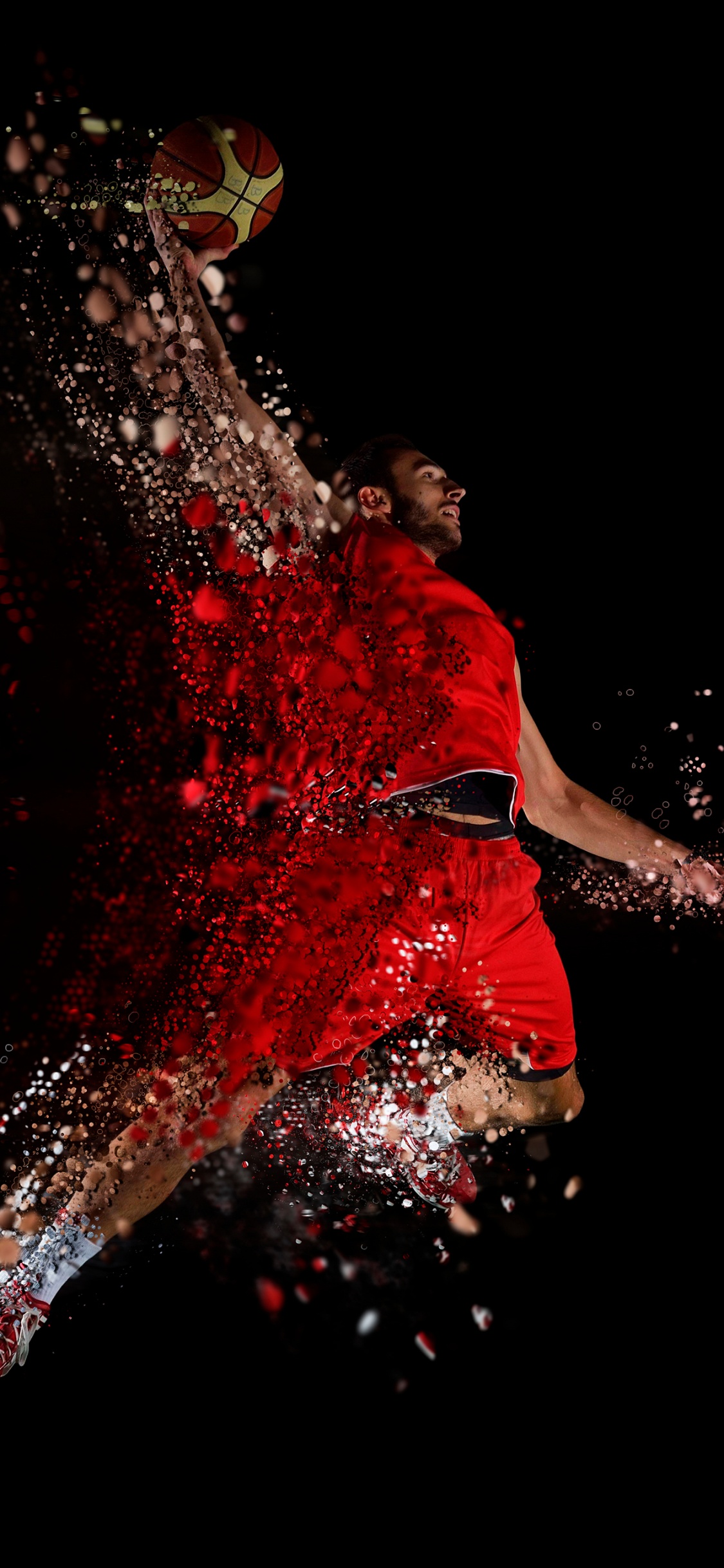 Mujer en Vestido Rojo Bailando. Wallpaper in 1125x2436 Resolution