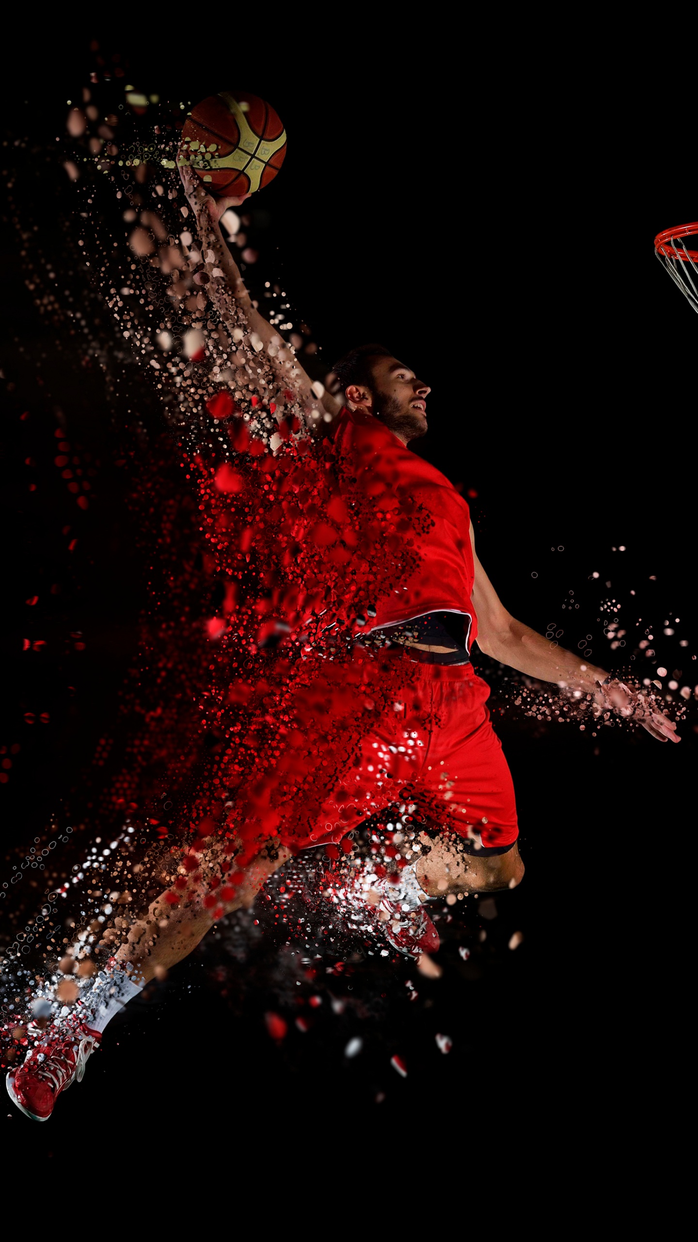 Woman in Red Dress Dancing. Wallpaper in 1440x2560 Resolution