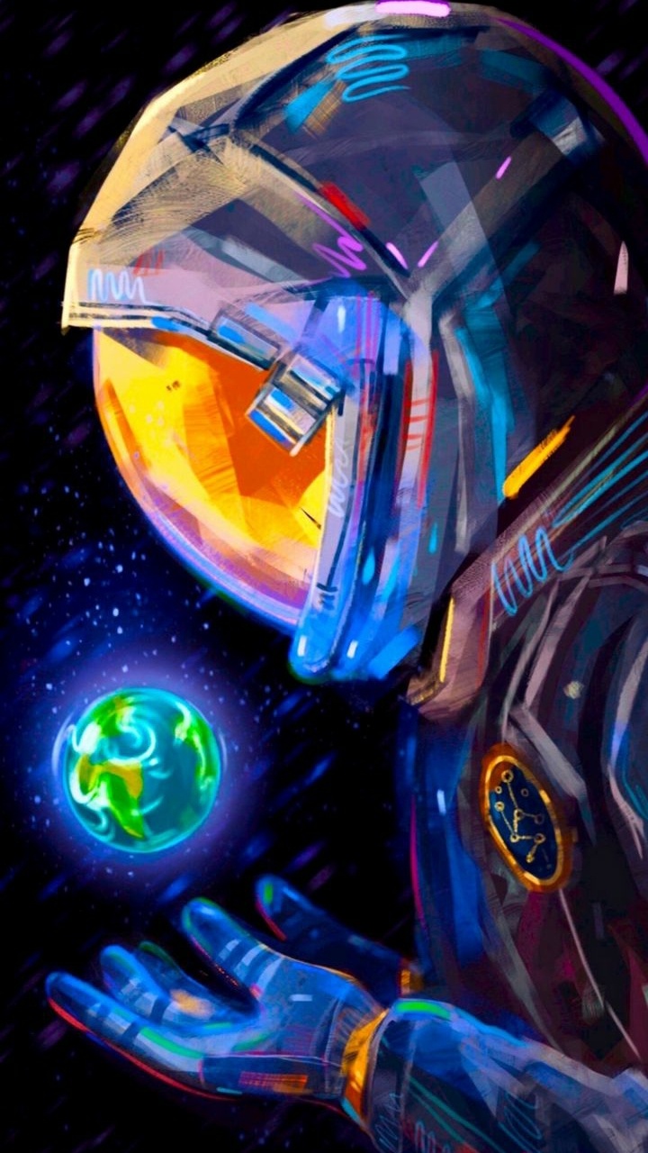 Astronaut, Licht, Automotive Lighting, Kunst, Electric Blue. Wallpaper in 720x1280 Resolution