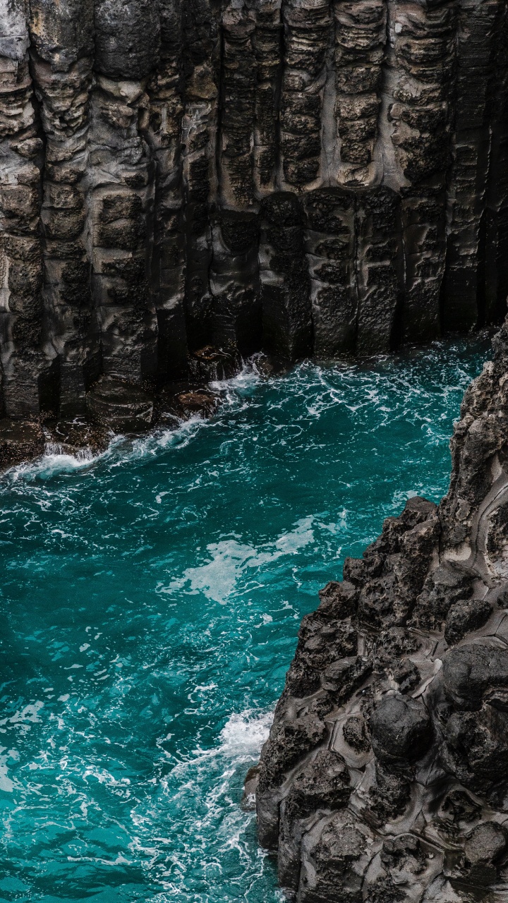 Jusangjeolli, Cliff, Body of Water, Water, Blue. Wallpaper in 720x1280 Resolution