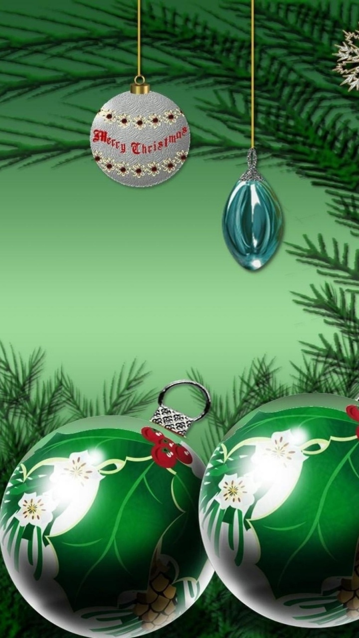 Nouvelle Année, Le Jour De Noël, Décoration de Noël, Ornement de Noël, Green. Wallpaper in 720x1280 Resolution