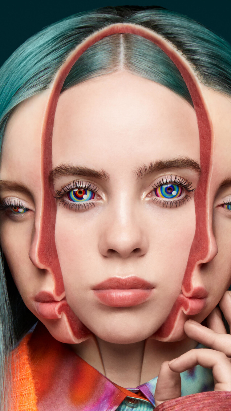 Billie Eilish, Stirn, Nase, Haut, Lippe. Wallpaper in 750x1334 Resolution