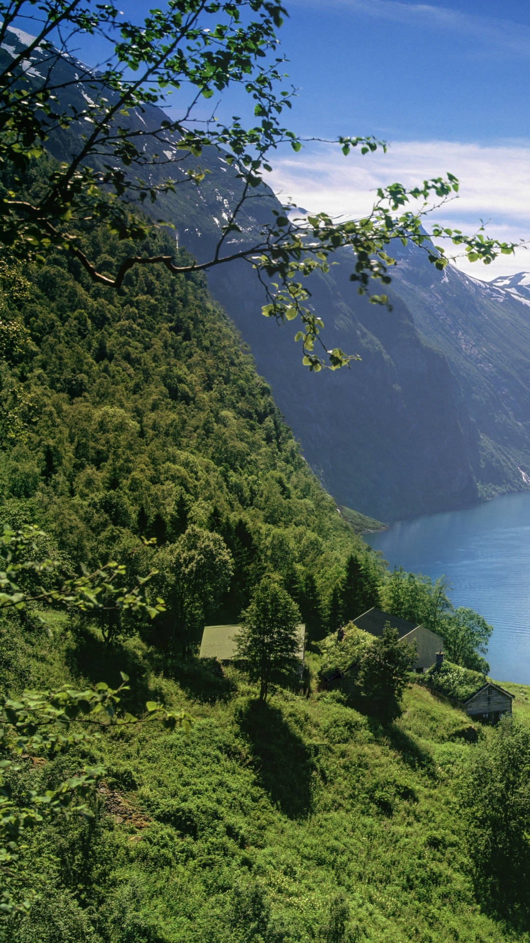 Green Mountains and River Under Blue Sky During Daytime. Wallpaper in 1080x1920 Resolution