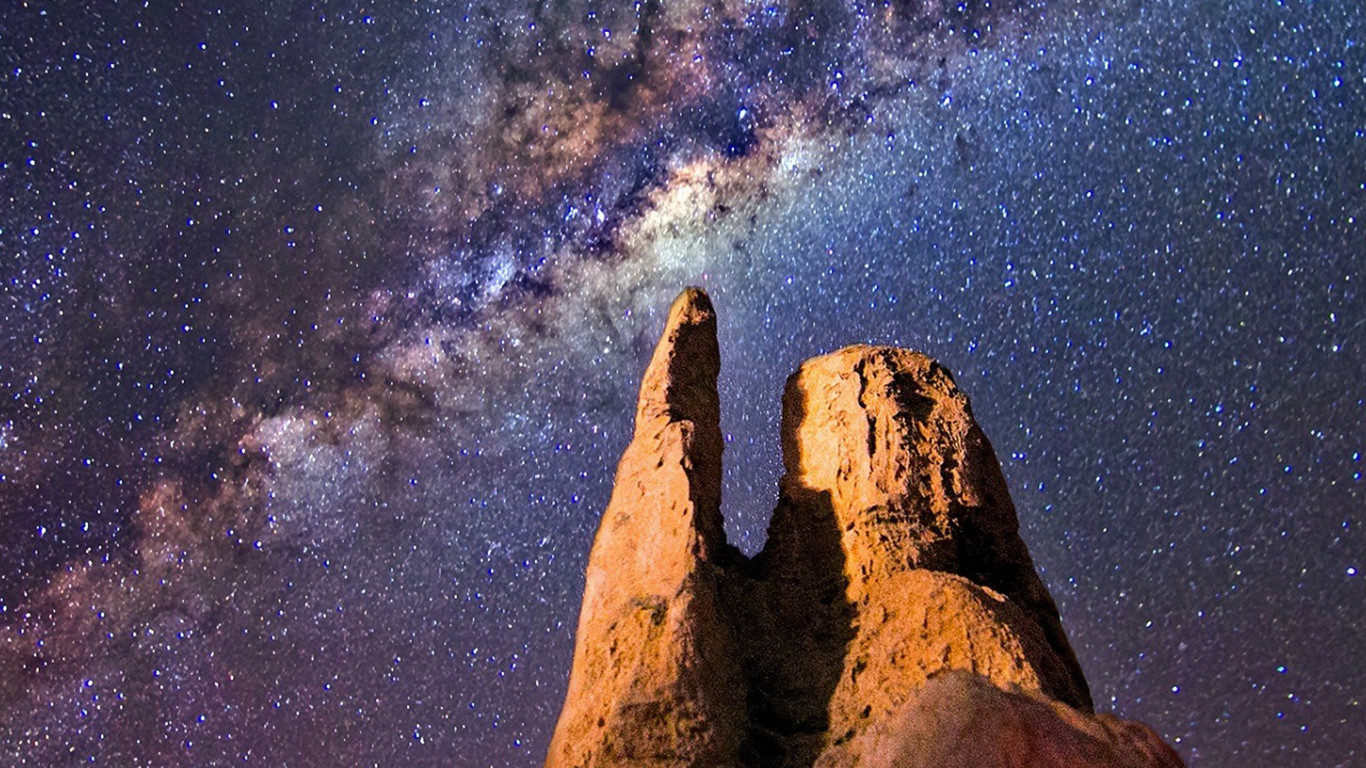 Milky Way, Galaxy, Night Sky, Star, Spiral Galaxy. Wallpaper in 1366x768 Resolution