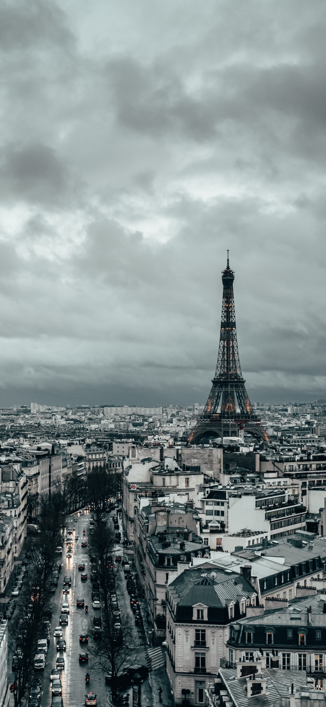 L'arc de Triomphe, Tour Eiffel, Cathdrale Notre-Dame de Paris, la Journée, Bâtiment. Wallpaper in 1125x2436 Resolution