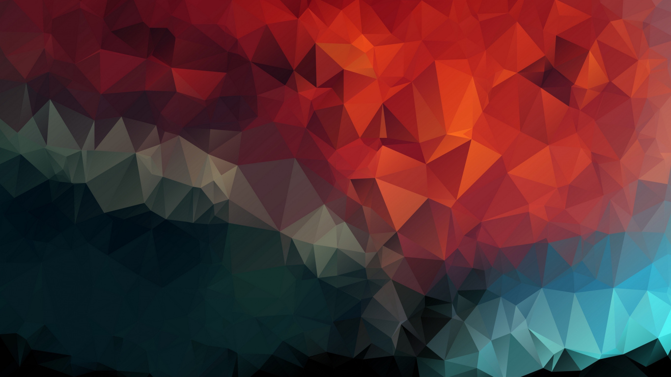 Triangle, Three Dimensional Space, Colorfulness, Red, Pattern. Wallpaper in 1366x768 Resolution