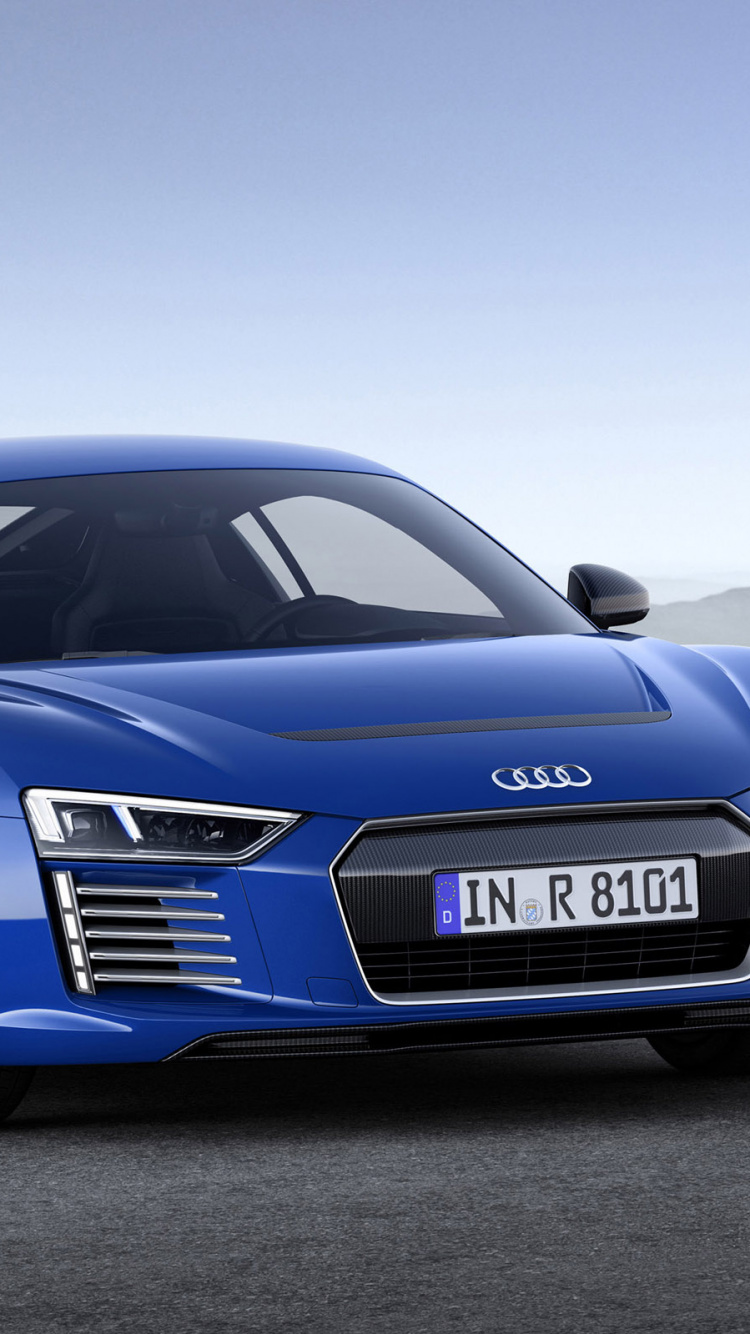 Blaues Audi r 8 Coupé. Wallpaper in 750x1334 Resolution