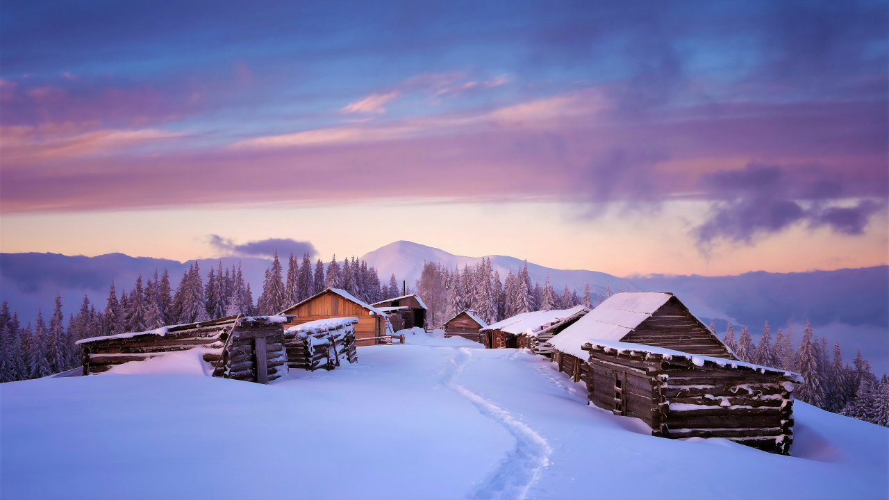 Winter, Schnee, Natur, Cloud, Bergigen Landschaftsformen. Wallpaper in 1280x720 Resolution