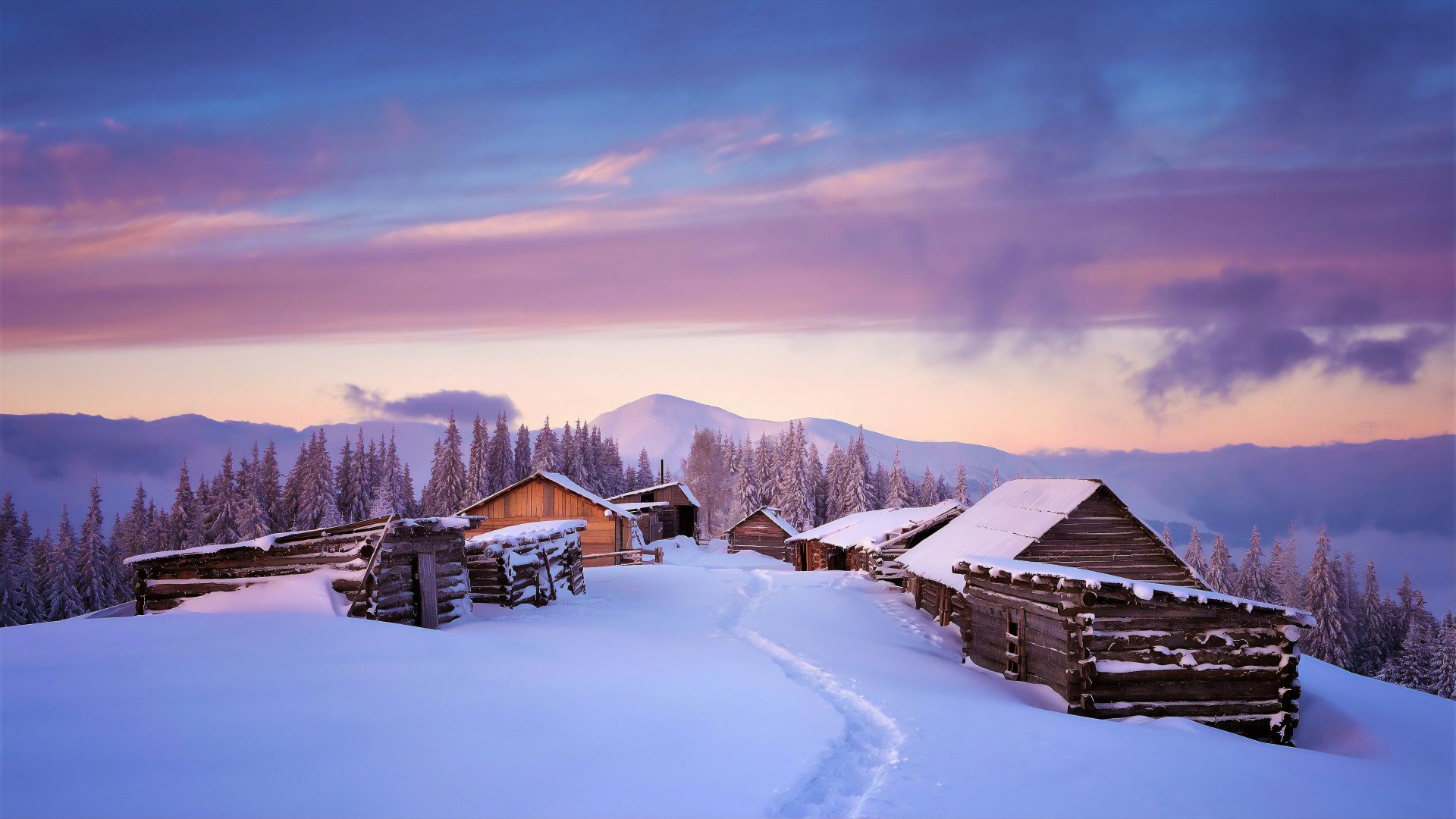 Winter, Schnee, Natur, Cloud, Bergigen Landschaftsformen. Wallpaper in 1920x1080 Resolution