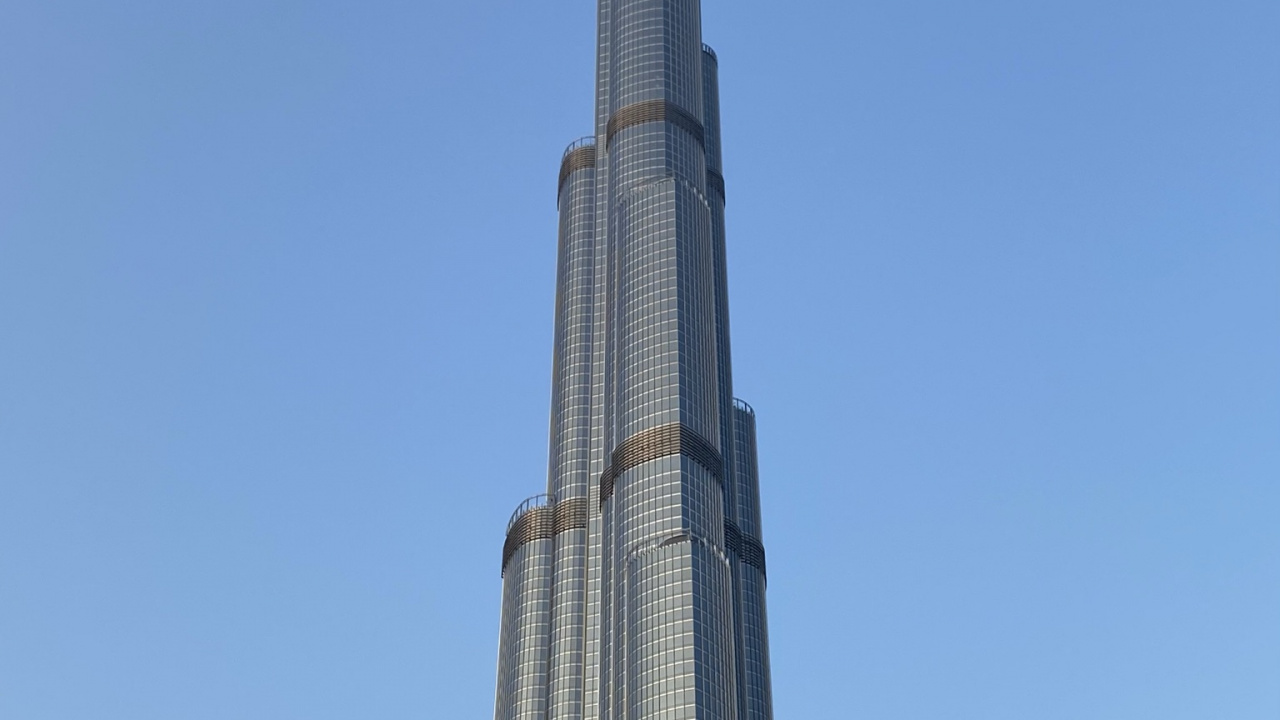 Dubai, Burj Khalifa, Monumento Histórico Nacional, Azul, Torre. Wallpaper in 1280x720 Resolution