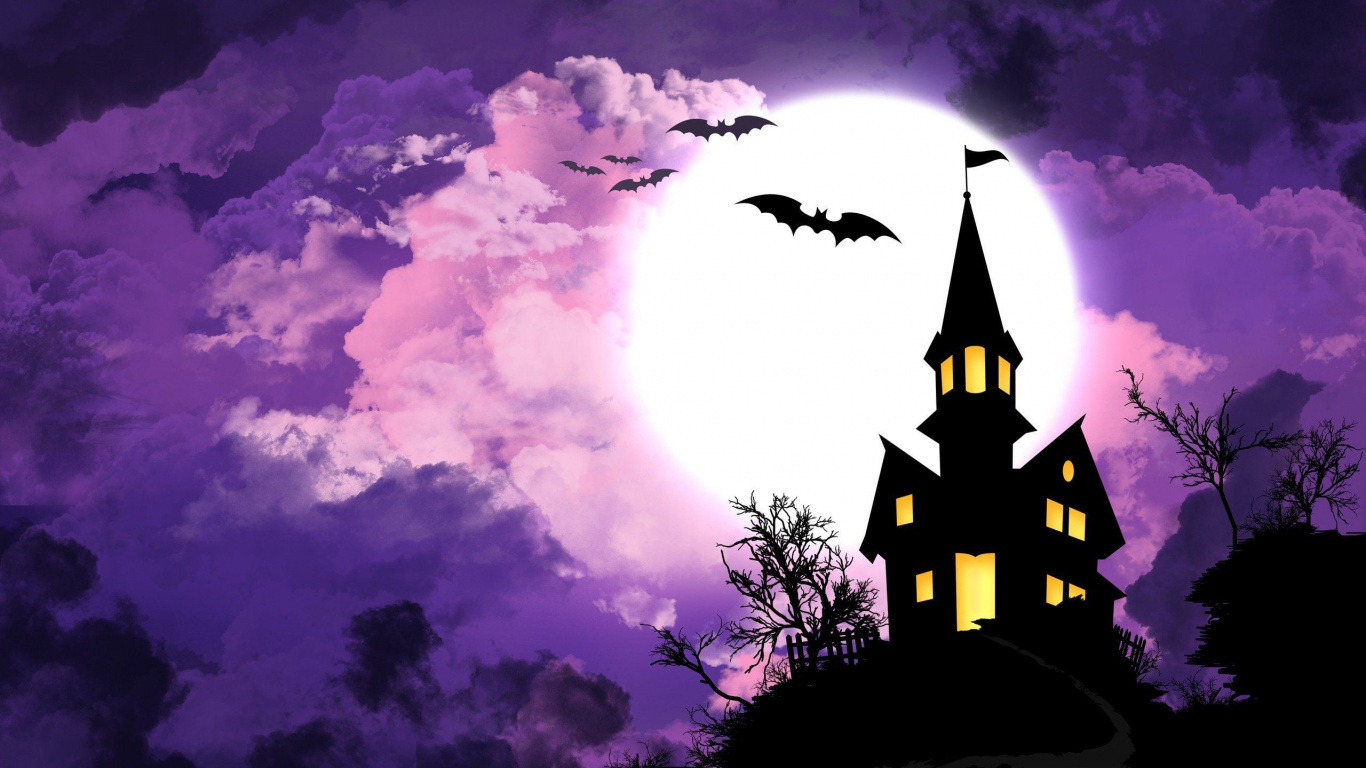 Morado, Violeta, Ambiente, Arte, Silueta. Wallpaper in 1366x768 Resolution