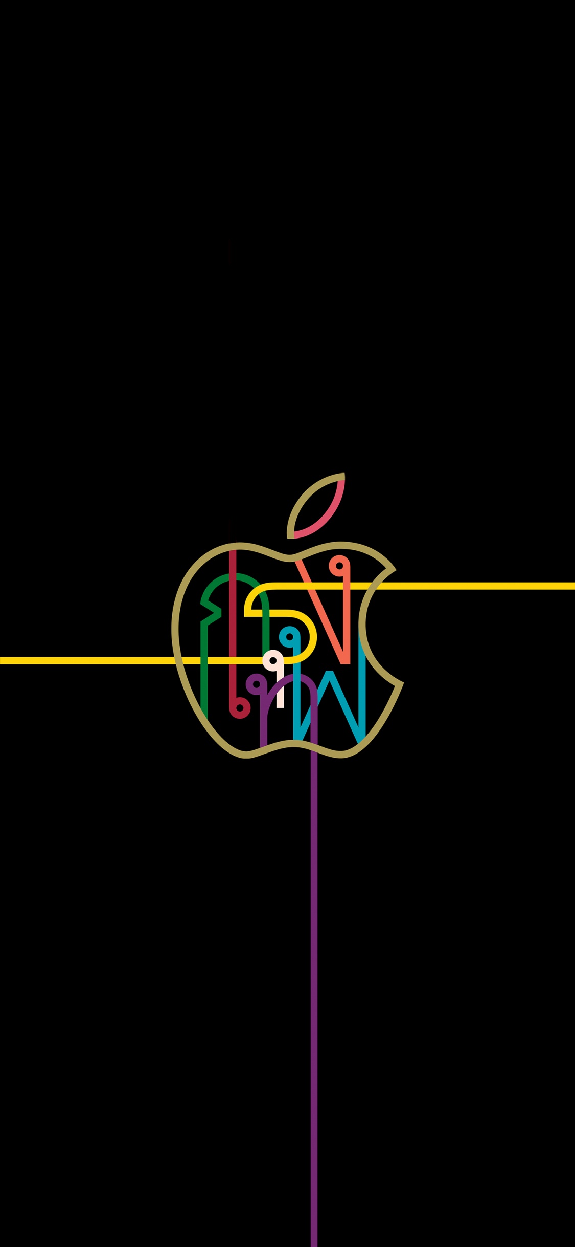 Apples, Apple, IPhone, Graphic Design, Geometry. Wallpaper in 1125x2436 Resolution