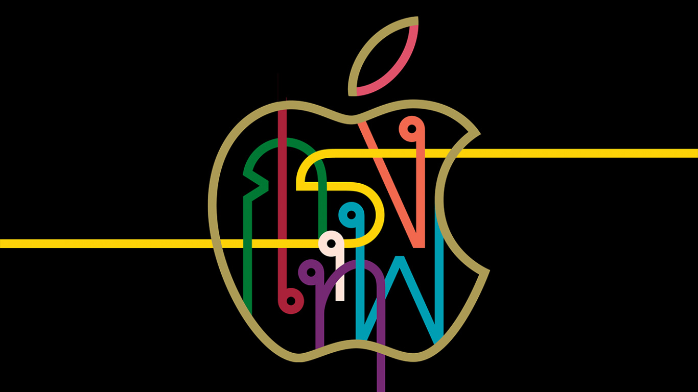 Apples, Apple, IPhone, Graphic Design, Geometry. Wallpaper in 1366x768 Resolution