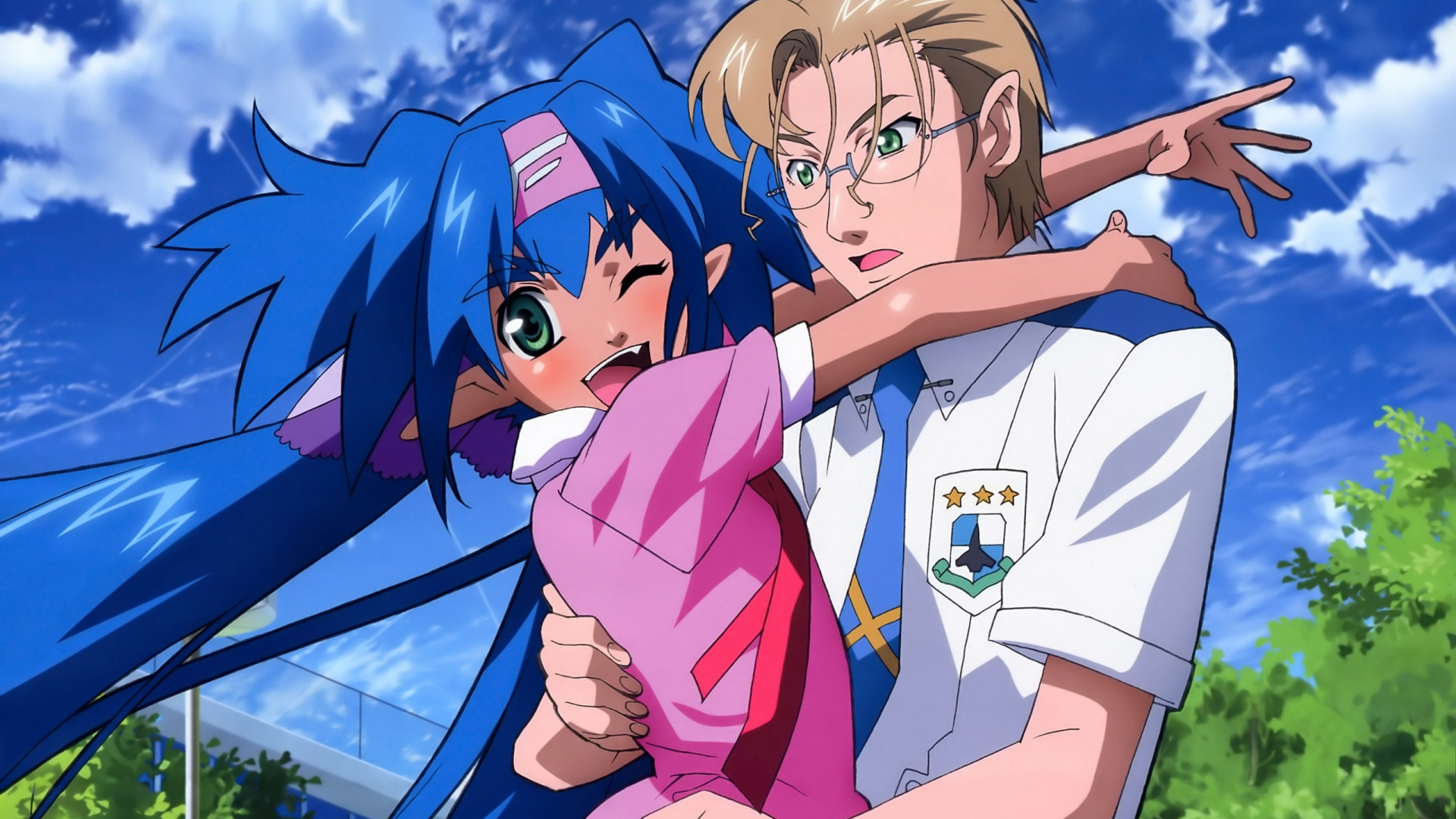 Femme en Caractère Anime Uniforme Scolaire Blanc et Rouge. Wallpaper in 1920x1080 Resolution