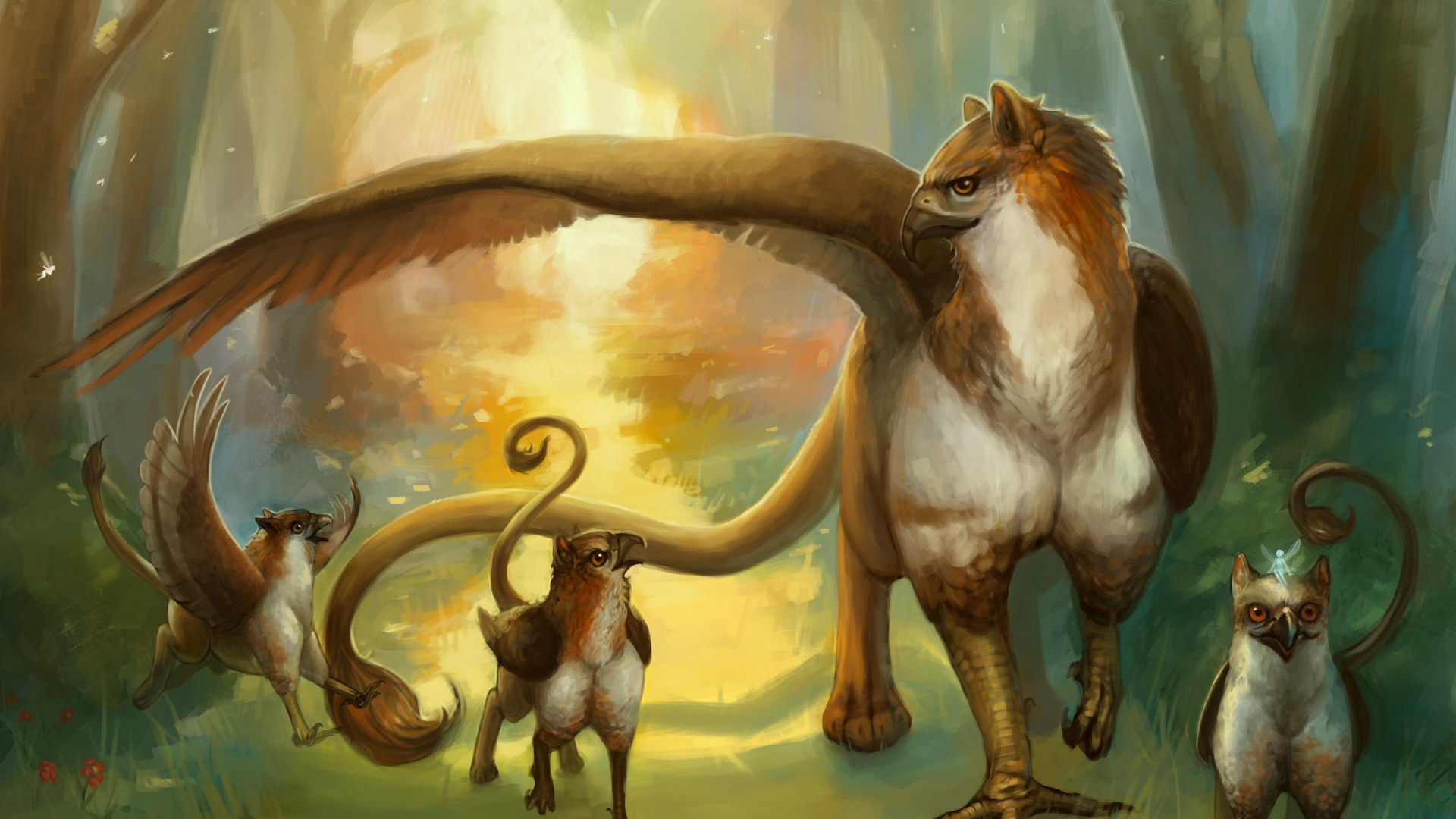 Brown and White Animal Painting. Wallpaper in 1920x1080 Resolution