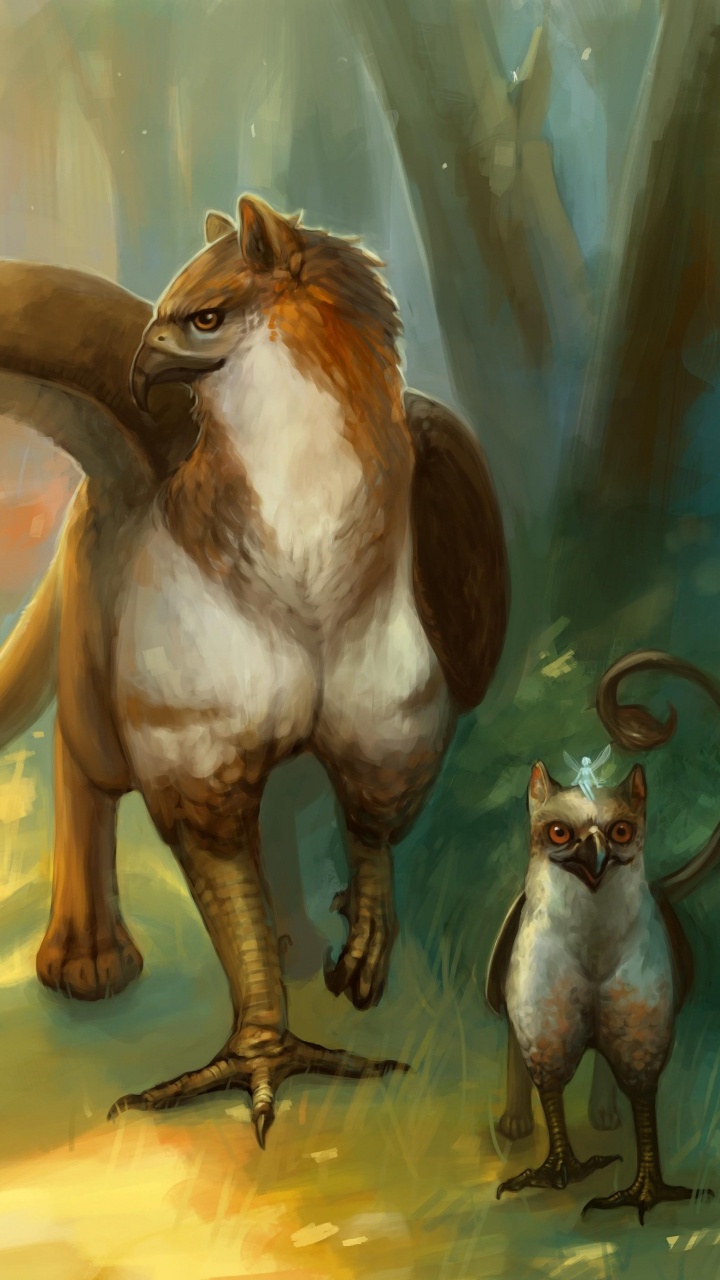 Brown and White Animal Painting. Wallpaper in 720x1280 Resolution