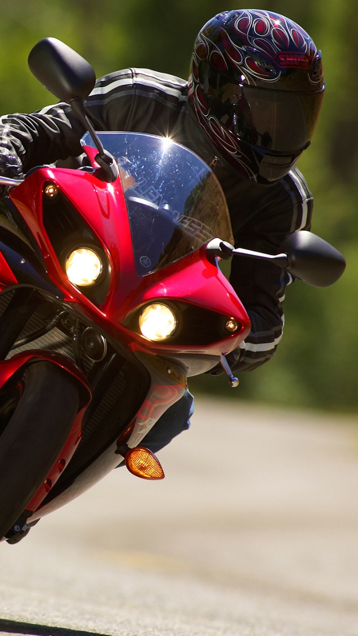 Red and Black Sports Bike on Road During Daytime. Wallpaper in 720x1280 Resolution