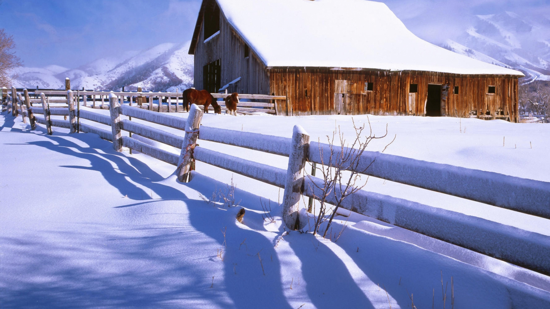 Brown Wooden House on Snow Covered Ground During Daytime. Wallpaper in 1920x1080 Resolution