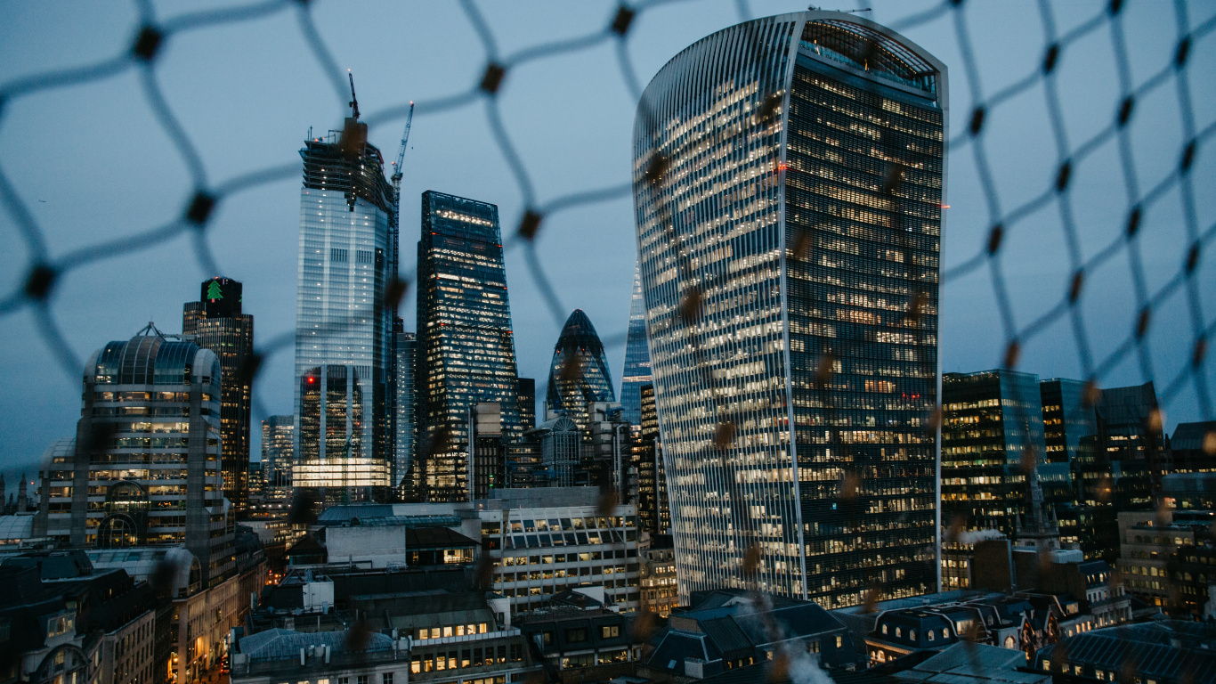 City Skyline During Night Time. Wallpaper in 1366x768 Resolution