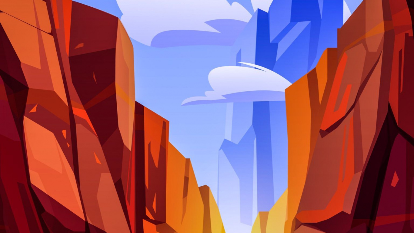 Canyon Cartoon Simpile, Grand Canyon, Vector Graphics, Canyon, Illustration. Wallpaper in 1366x768 Resolution