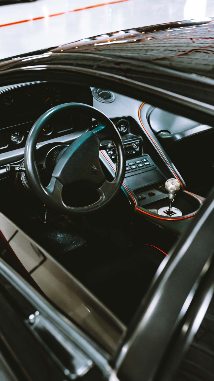 Volante de Coche Negro y Rojo. Wallpaper in 720x1280 Resolution