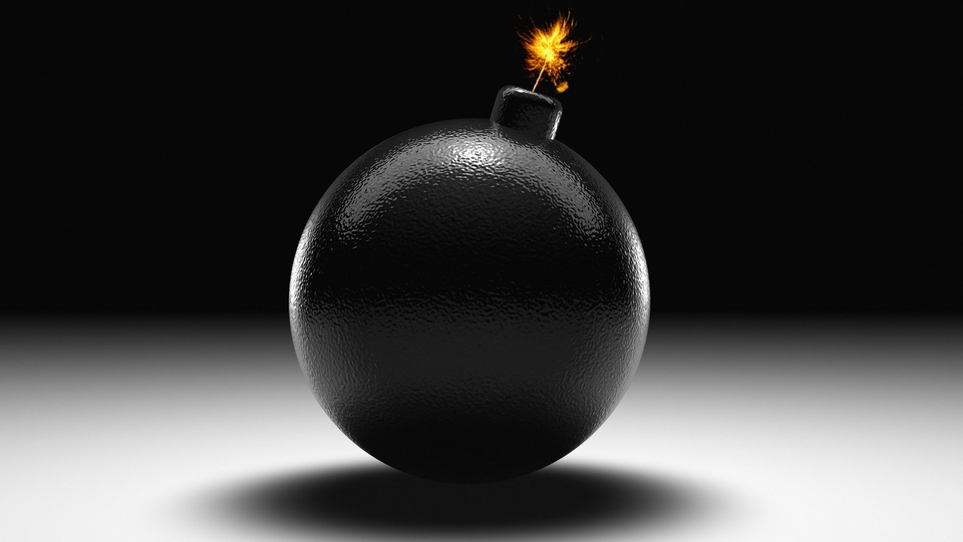 Bola de Cuero Negro Con Fuego. Wallpaper in 1920x1080 Resolution