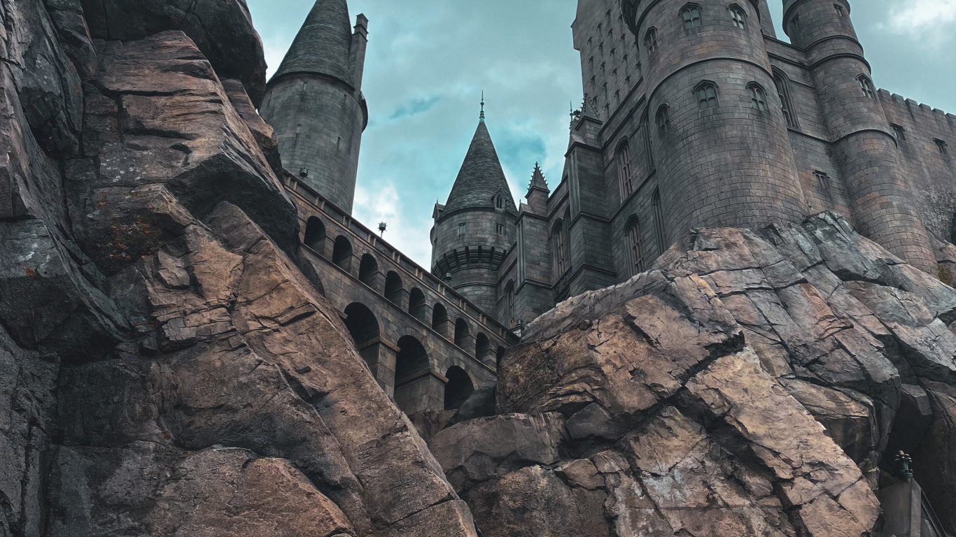 Hogwarts, 哈利*波特, 魔法世界, 斯莱特林的房子, 里程碑 壁纸 1366x768 允许