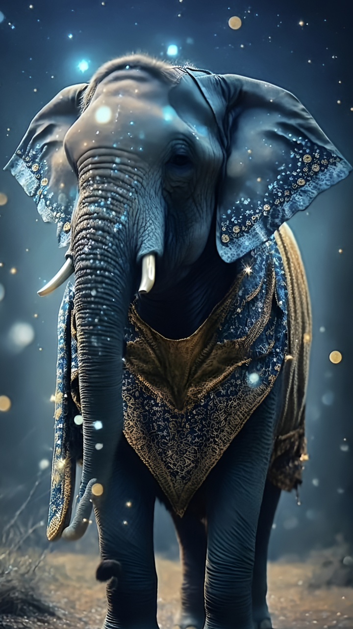 Afrikanische Elefanten, Indische Elefanten, Licht, Blau, Stoßzahn. Wallpaper in 720x1280 Resolution