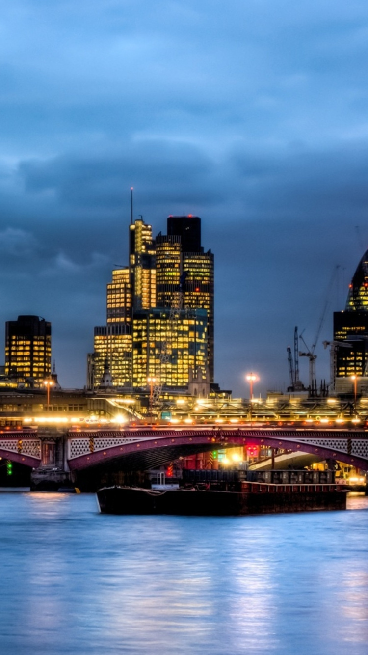 City Skyline During Night Time. Wallpaper in 750x1334 Resolution