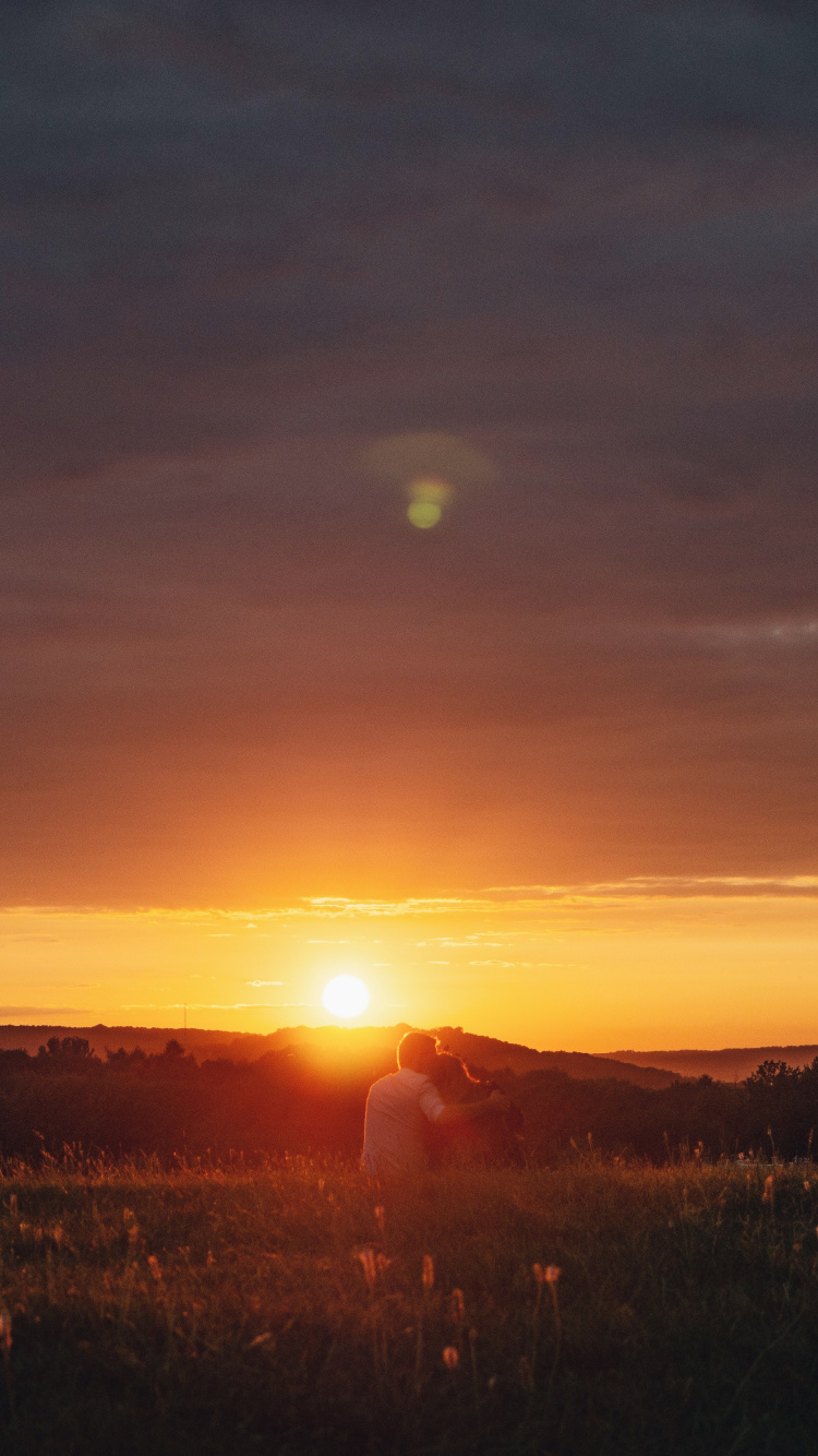 Love, Horizon, Sunset, Sunrise, Sun. Wallpaper in 750x1334 Resolution
